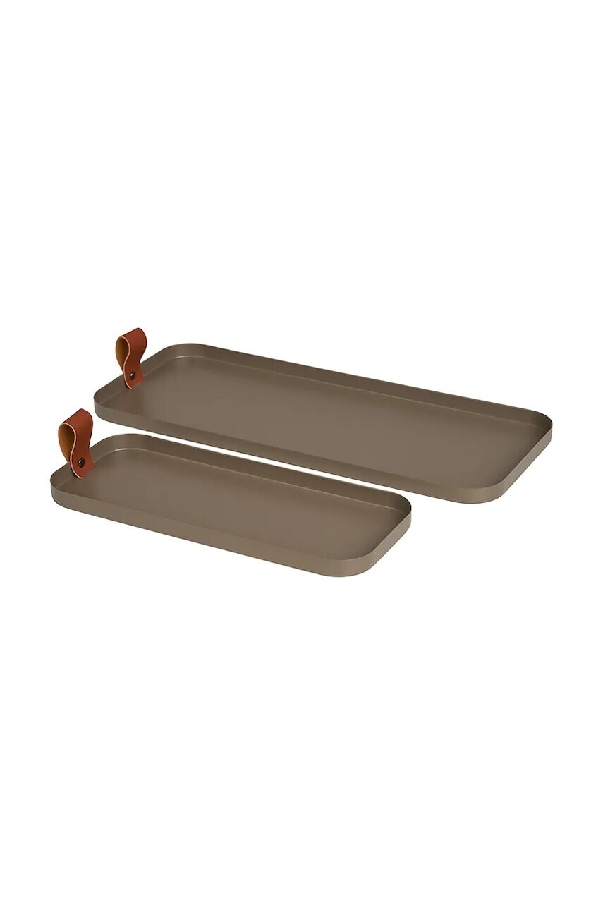 Podnosová súprava House Nordic 12 x 29 x 1,5 / 16,5 x 39,5 x 1,5 cm 2-pak hnedá farba