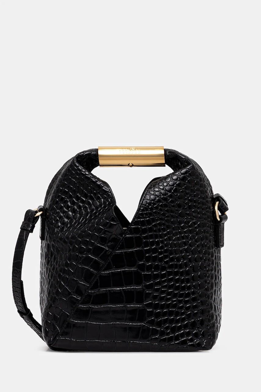 Kožená kabelka MM6 Maison Margiela čierna farba, SB6WD0042.P8650.T8013