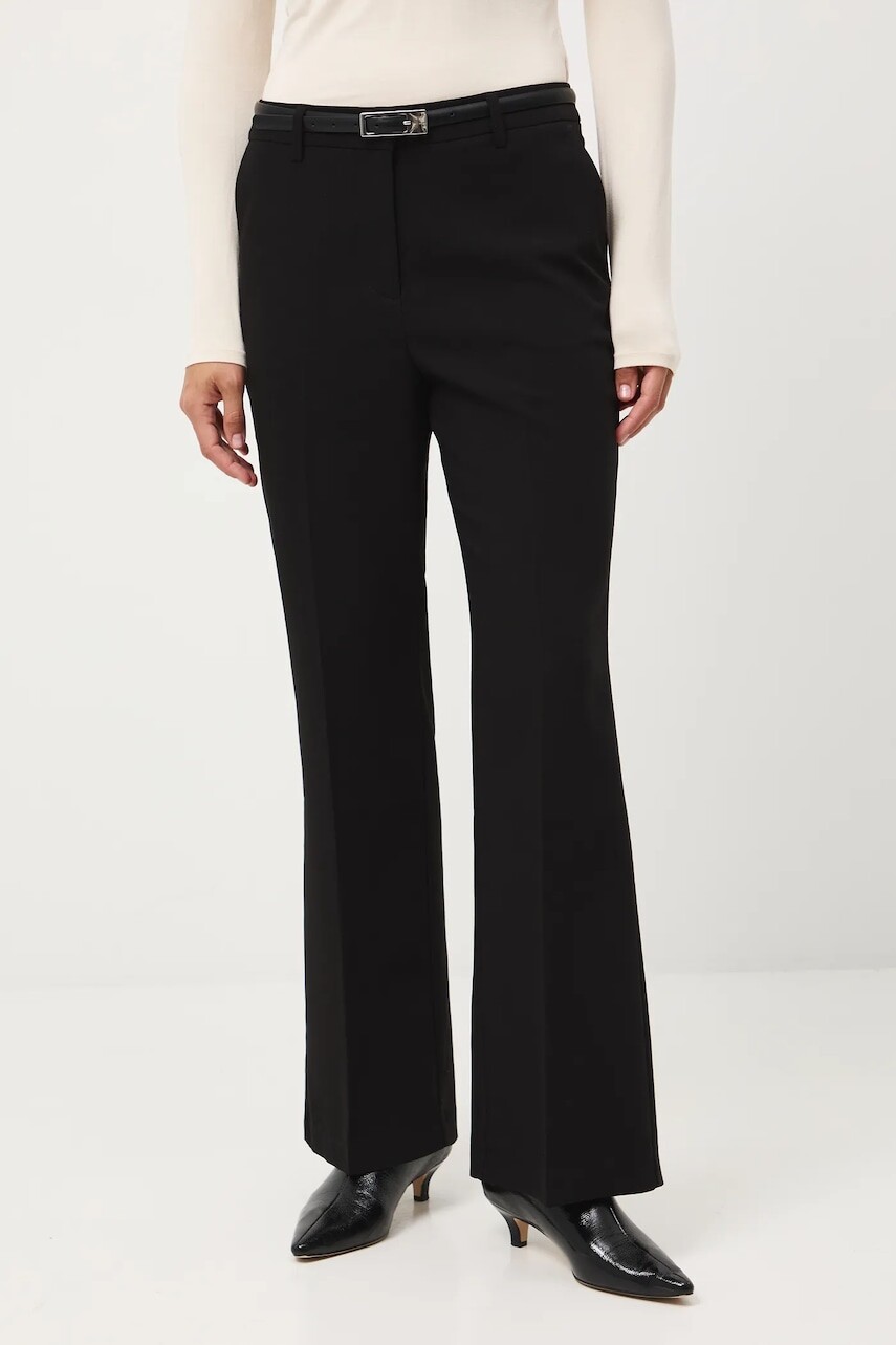 Nohavice Medicine čierna farba, zvony, stredne vysoký pás