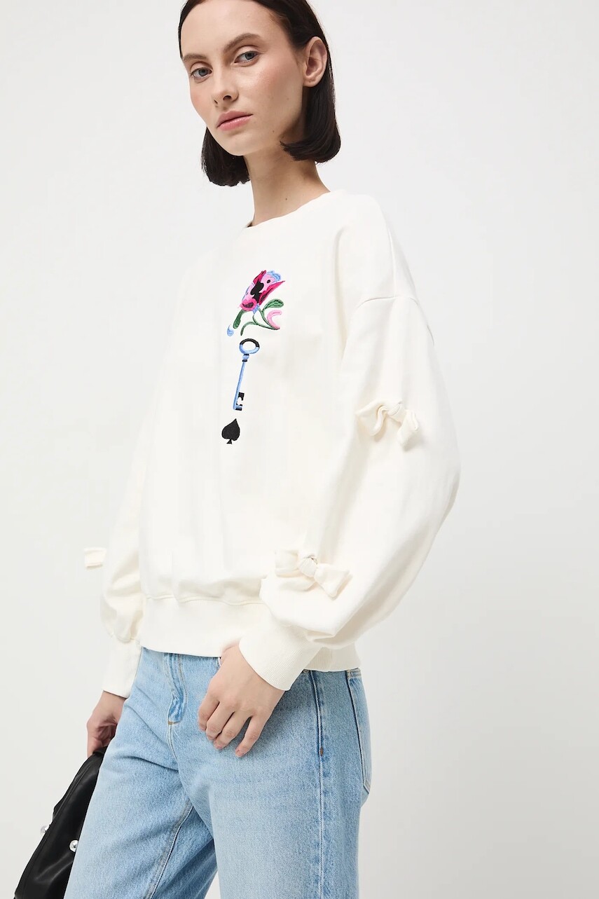 Mikina Medicine béžová farba, s nášivkou