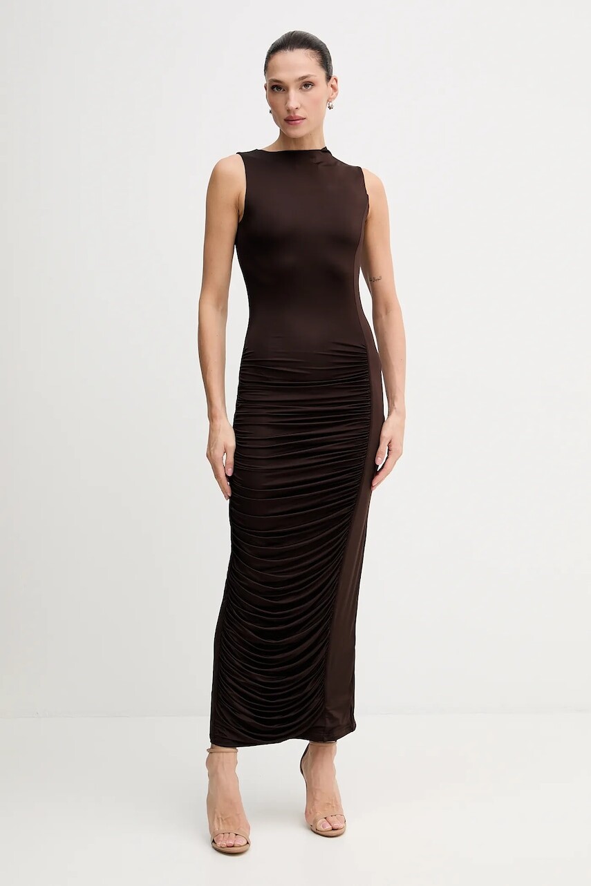 Šaty Rotate hnedá farba, maxi, priliehavé, 1149652910