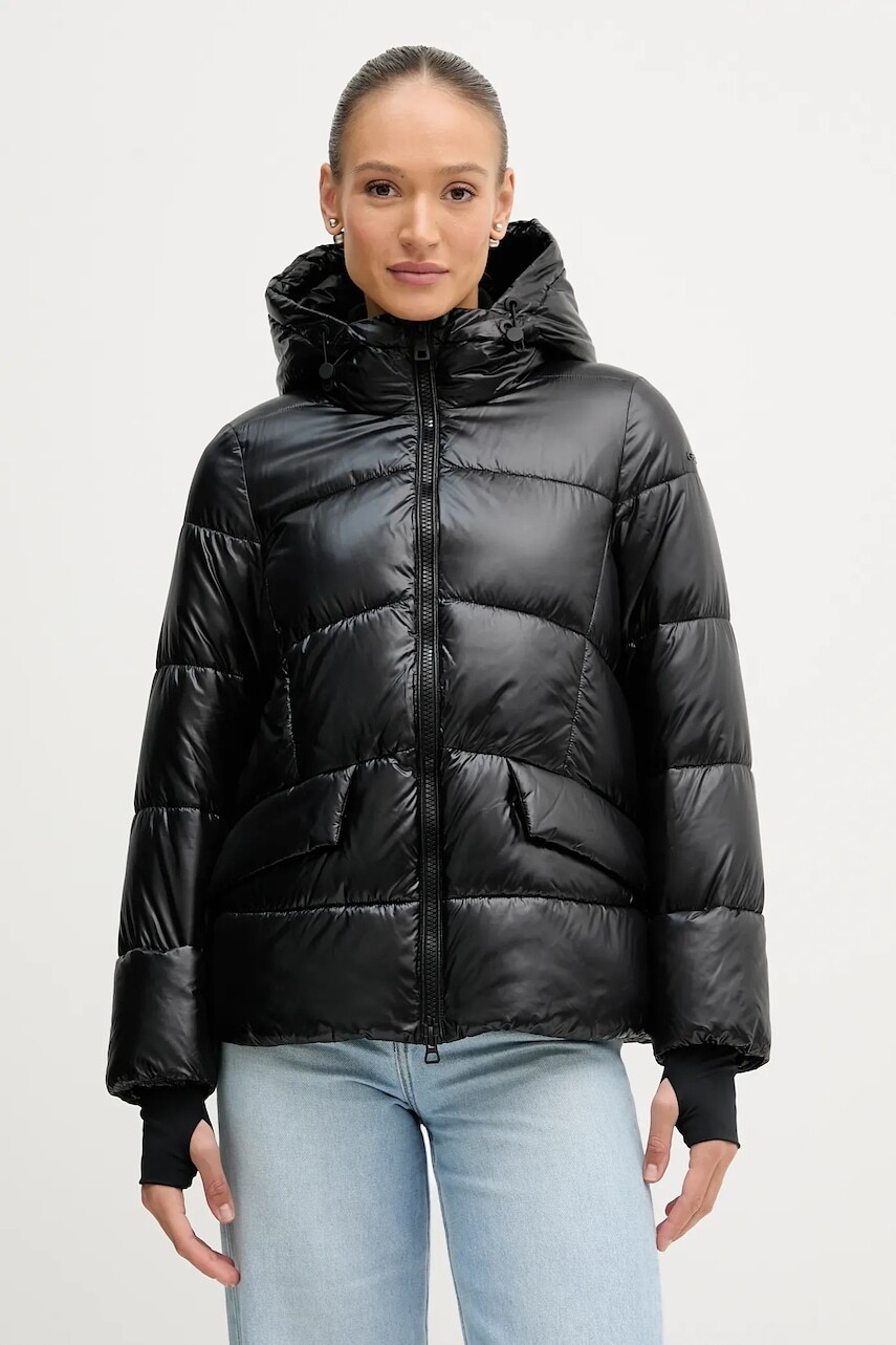 Bunda Geox SERILDA čierna farba, zimná, W5628F T3121