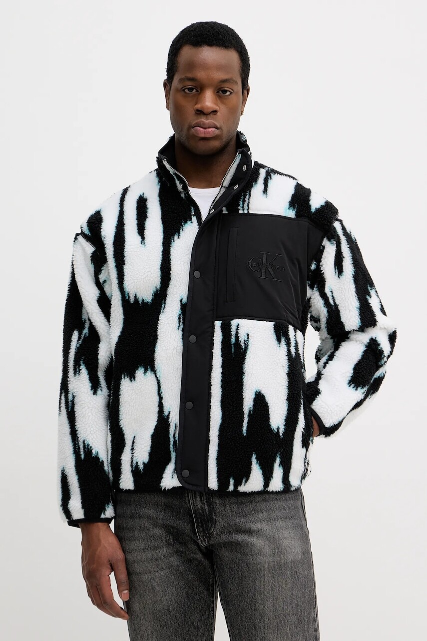 Bunda Calvin Klein Jeans čierna farba, prechodná, LV04RD219G