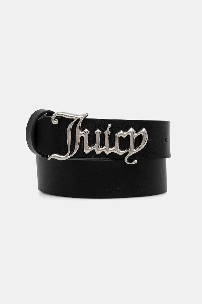 Kožený opasok Juicy Couture JC čierna farba, WIJJ98539WL7