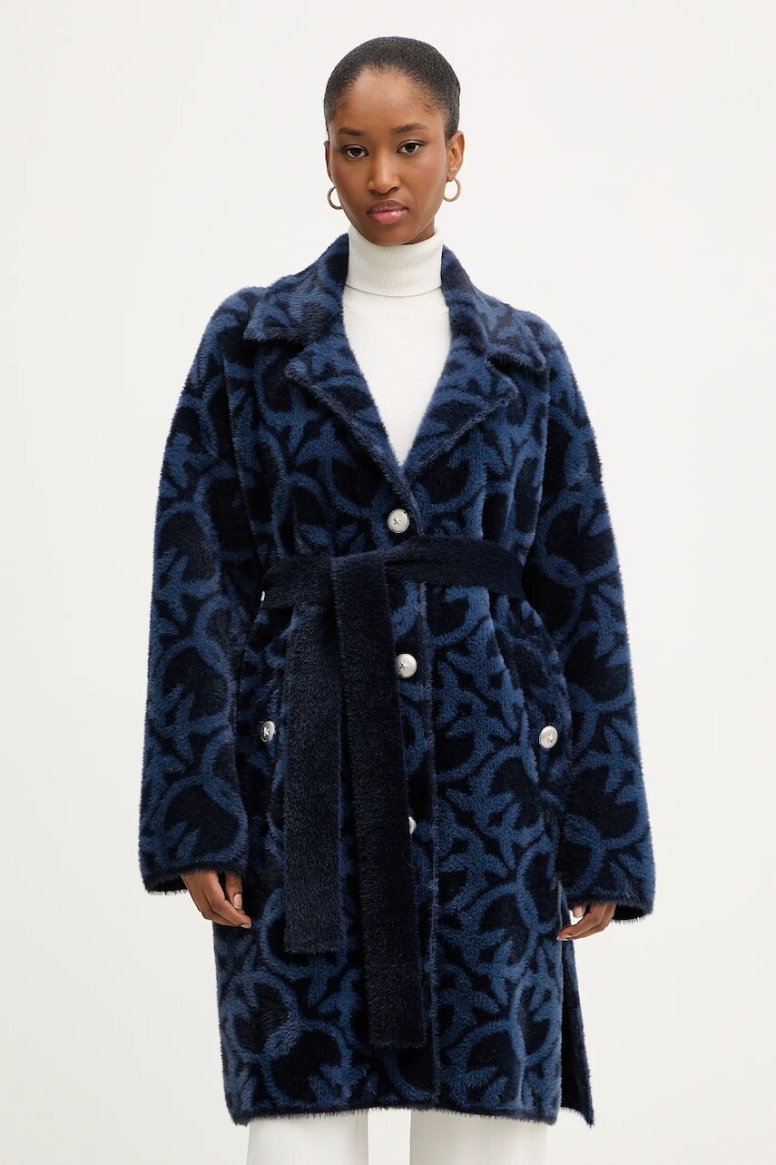 Kabát Pinko tmavomodrá farba, 105415 A2WY