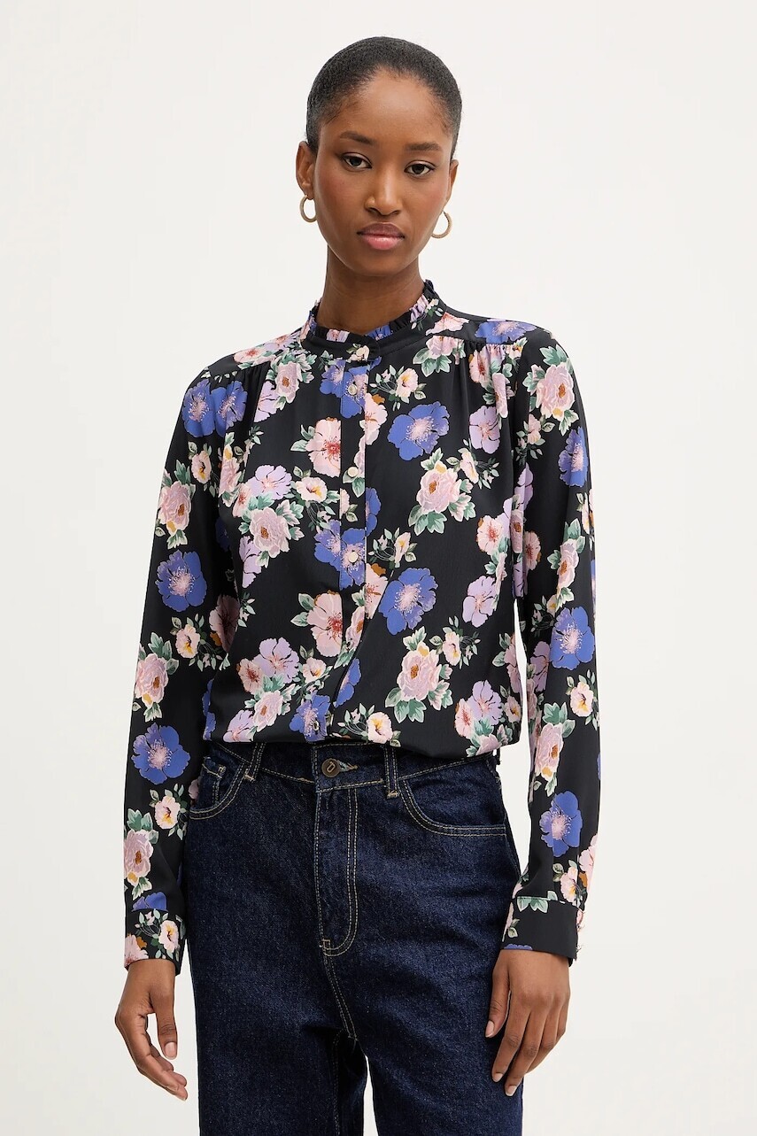 Košeľa Morgan čierna farba, regular, so stojačikom, COLIE.F