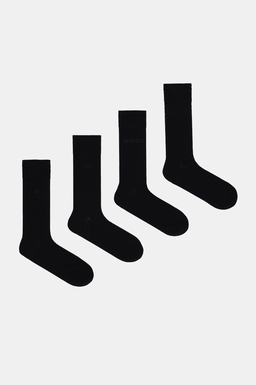 Ponožky BOSS 4-pak čierna farba, 50547928