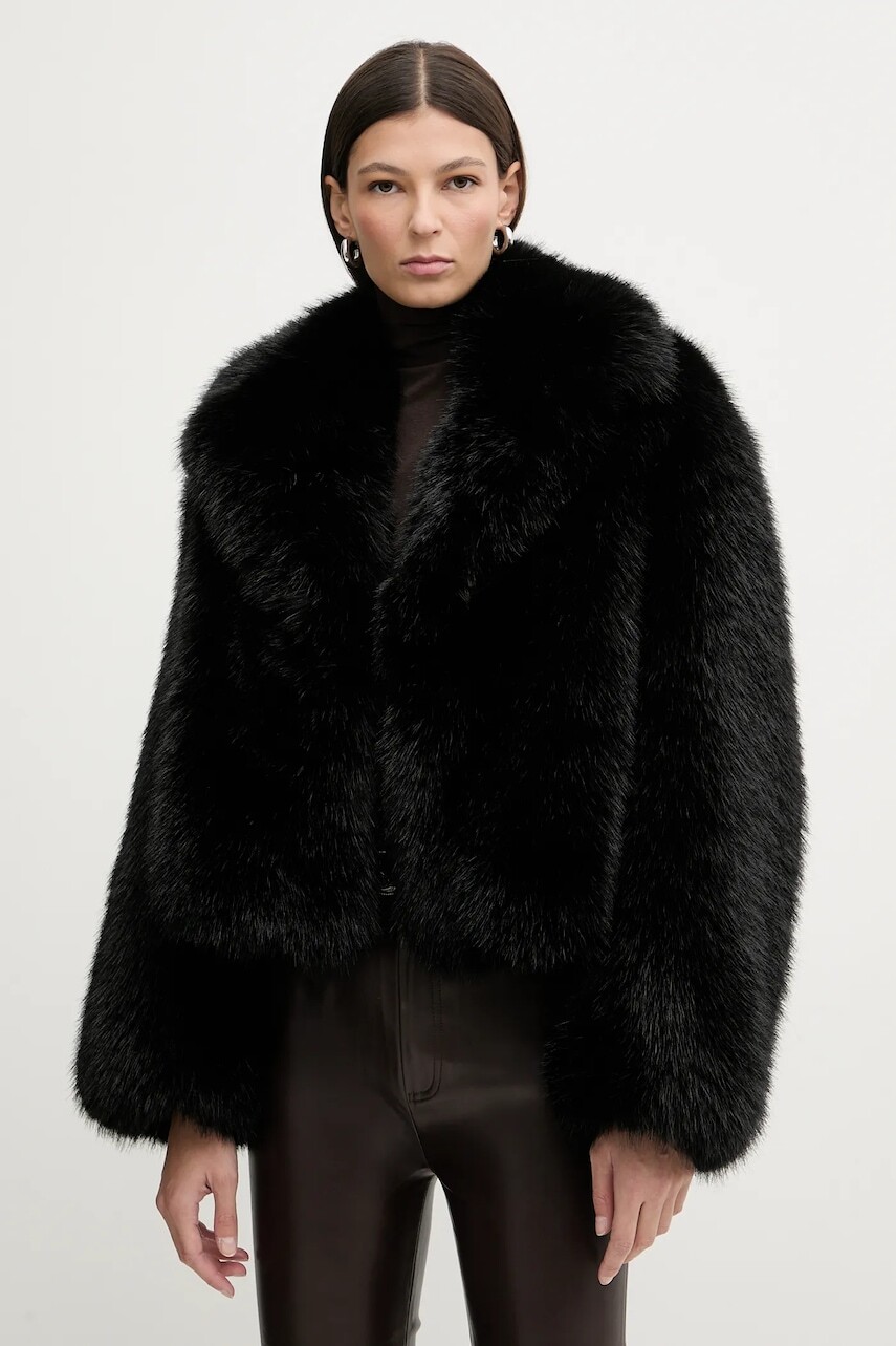 Kabát Stand Studio Samara čierna farba, 61701-9431