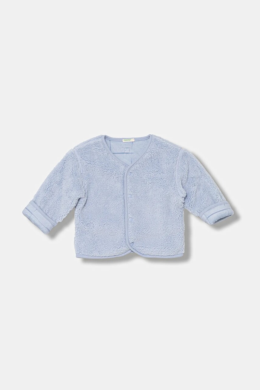 Detská obojstranná mikina United Colors of Benetton modrá farba, jednofarebná, 3EKNA501R