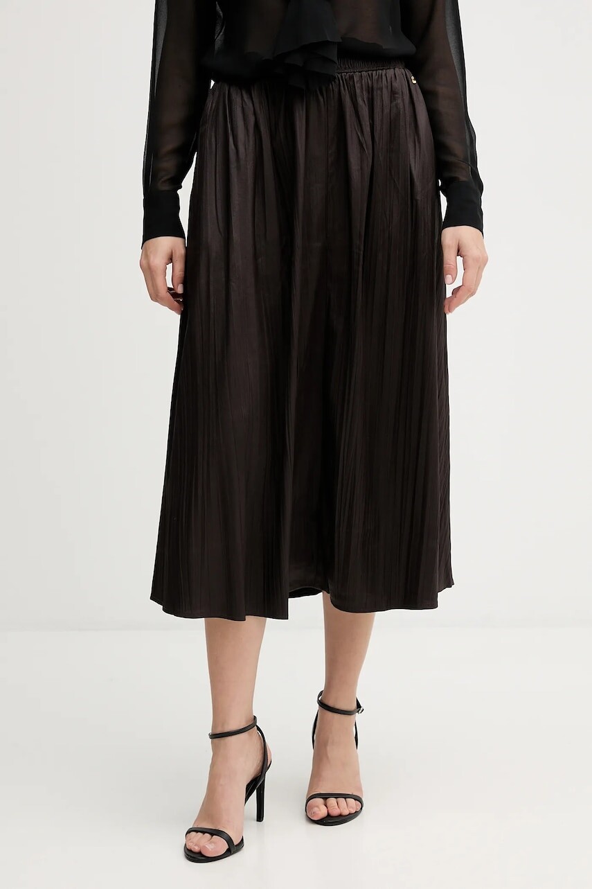 Sukňa Pedro del Hierro hnedá farba, midi, áčkový strih, 7592141