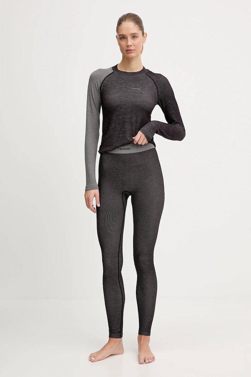 Sada funkčnej bielizne - legíny a tričko s dlhým rukávom Viking Mounti šedá farba, 500/27/8757