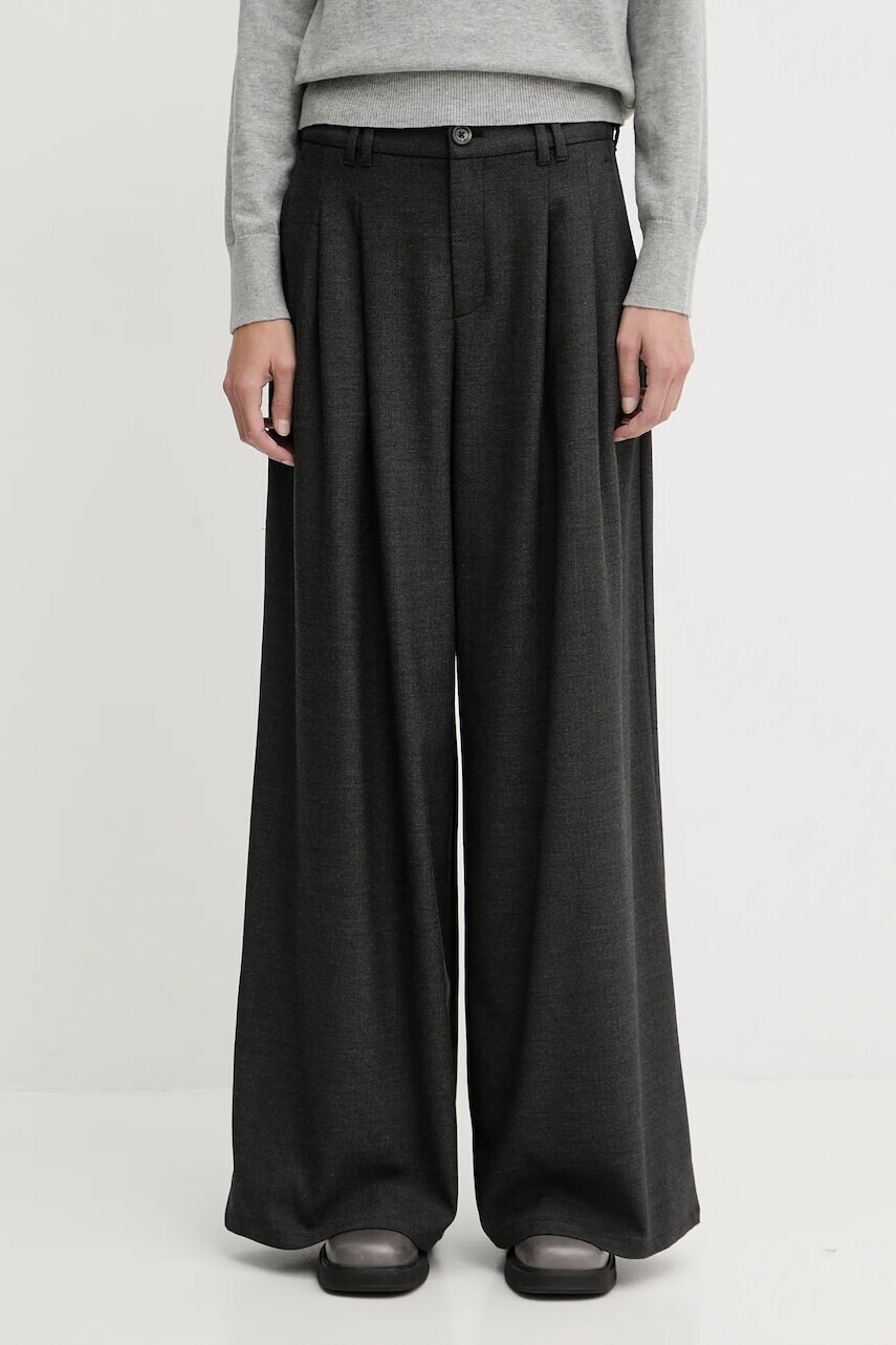 Nohavice Marc O'Polo šedá farba, široké, vysoký pás, 5000007653