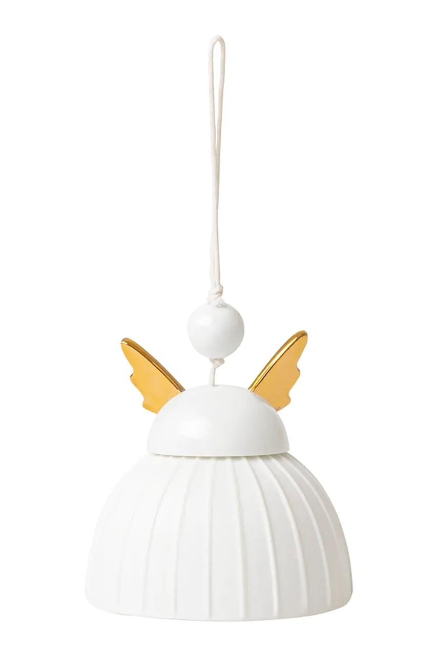 Vianočný zvonček Raeder Lady Bell 6,5 x 8 cm biela farba