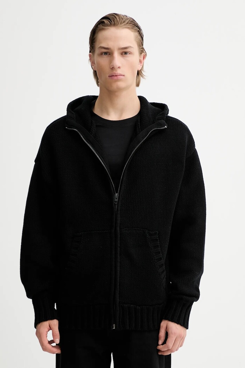 Bavlnený kardigán G-Star čierna farba, D27113-D631