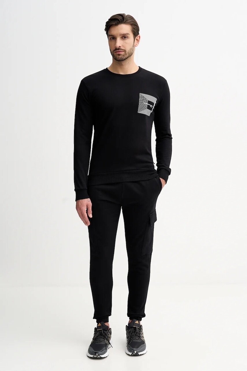 Bavlnená tepláková súprava Fila čierna farba, FPW1226