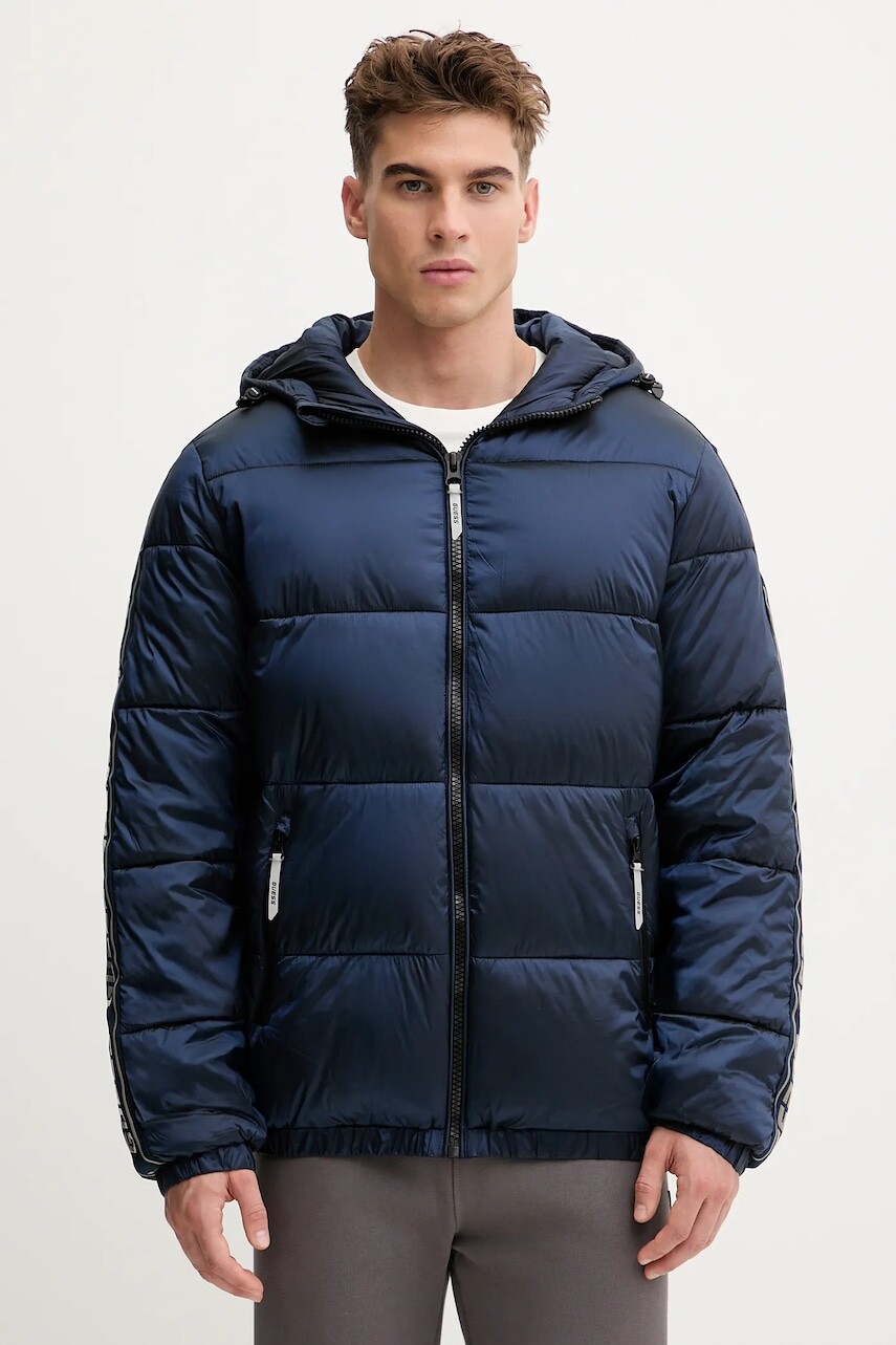 Bunda Guess ARLO tmavomodrá farba, zimná, Z5BL17 WO06I