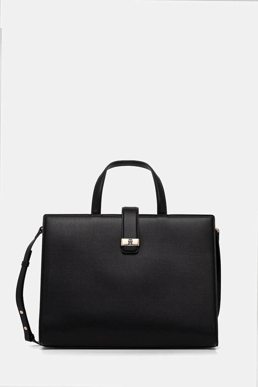 Kabelka Tommy Hilfiger čierna farba, AW0AW18287