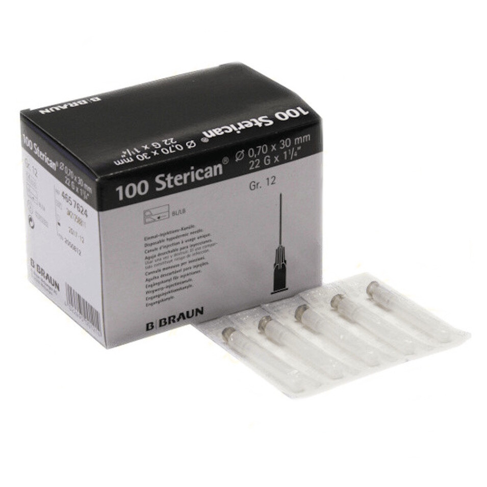 Injekční jehla 0.7 x 30 mm 22 G černá 100 ks Sterican