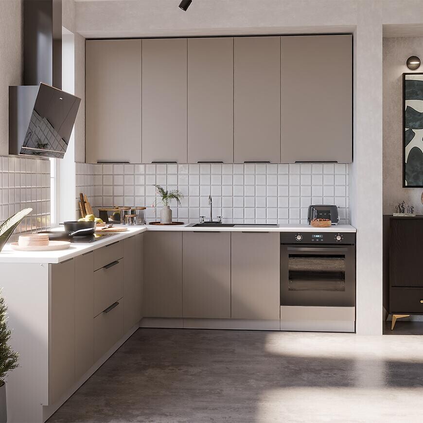 Kuchynská linka Aria TA/WH 260x230 cm bez kuchynskej dosky