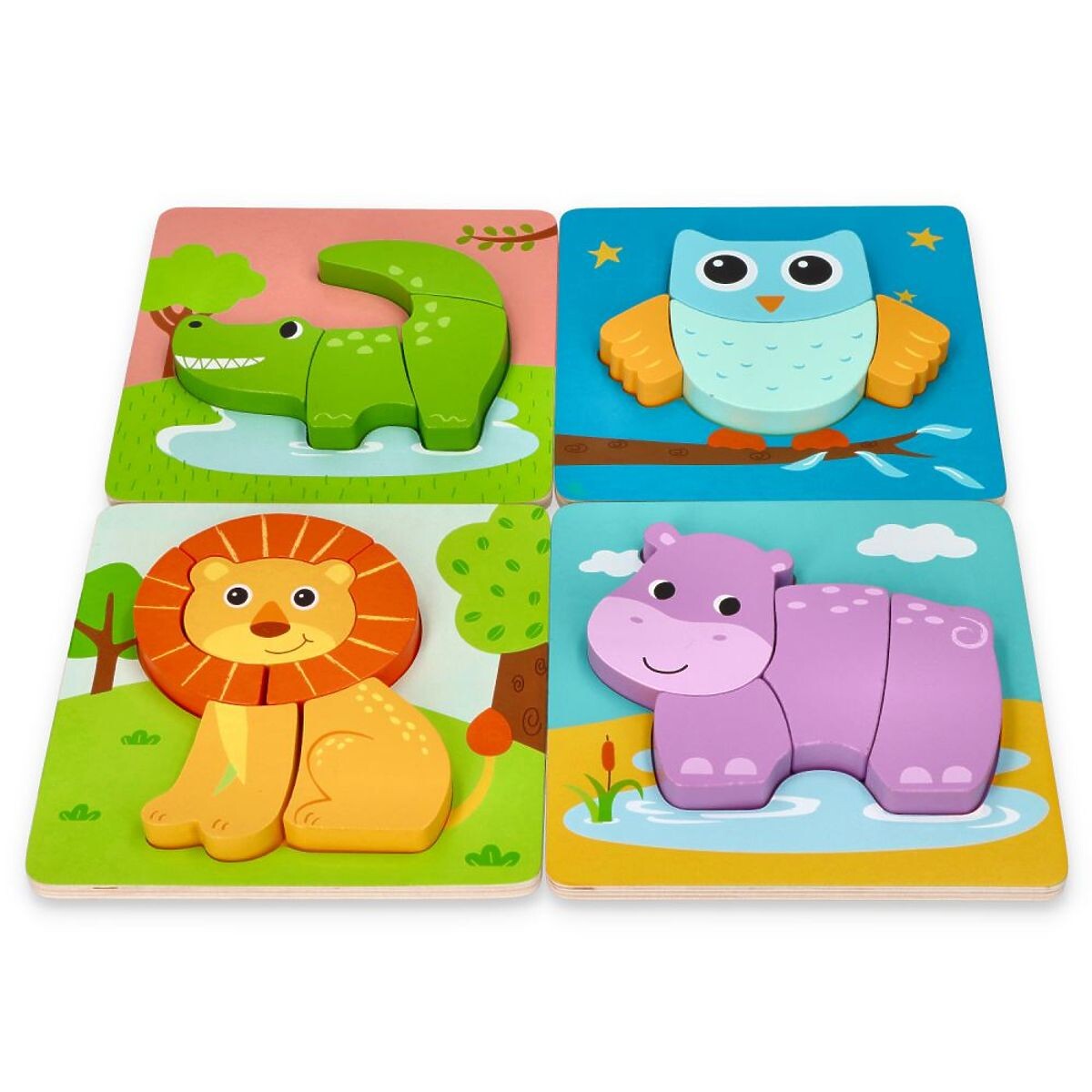 Sada štyroch skladačiek so zvieratkami