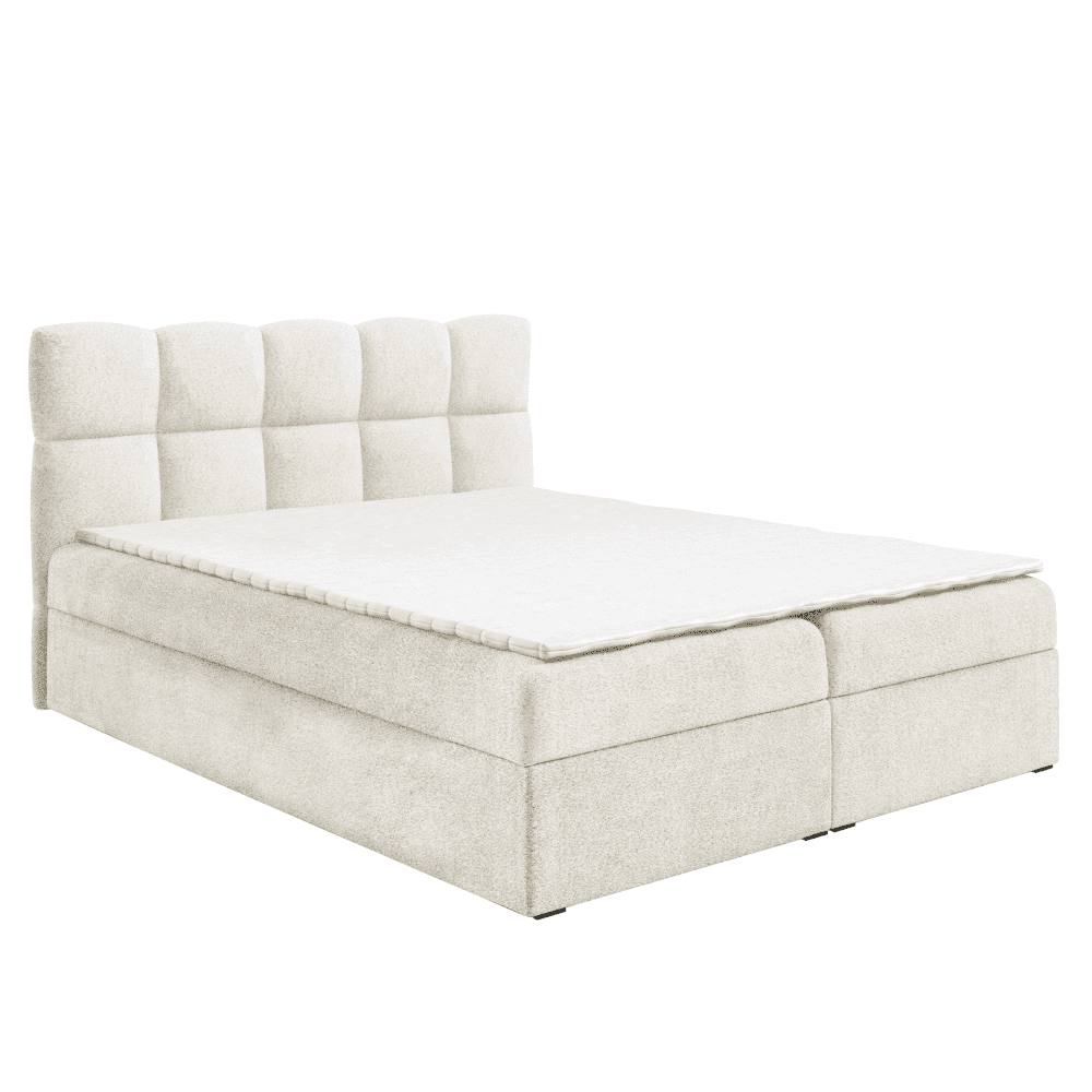 Boxspringová posteľ, 120x200, smotanová, NEGRY