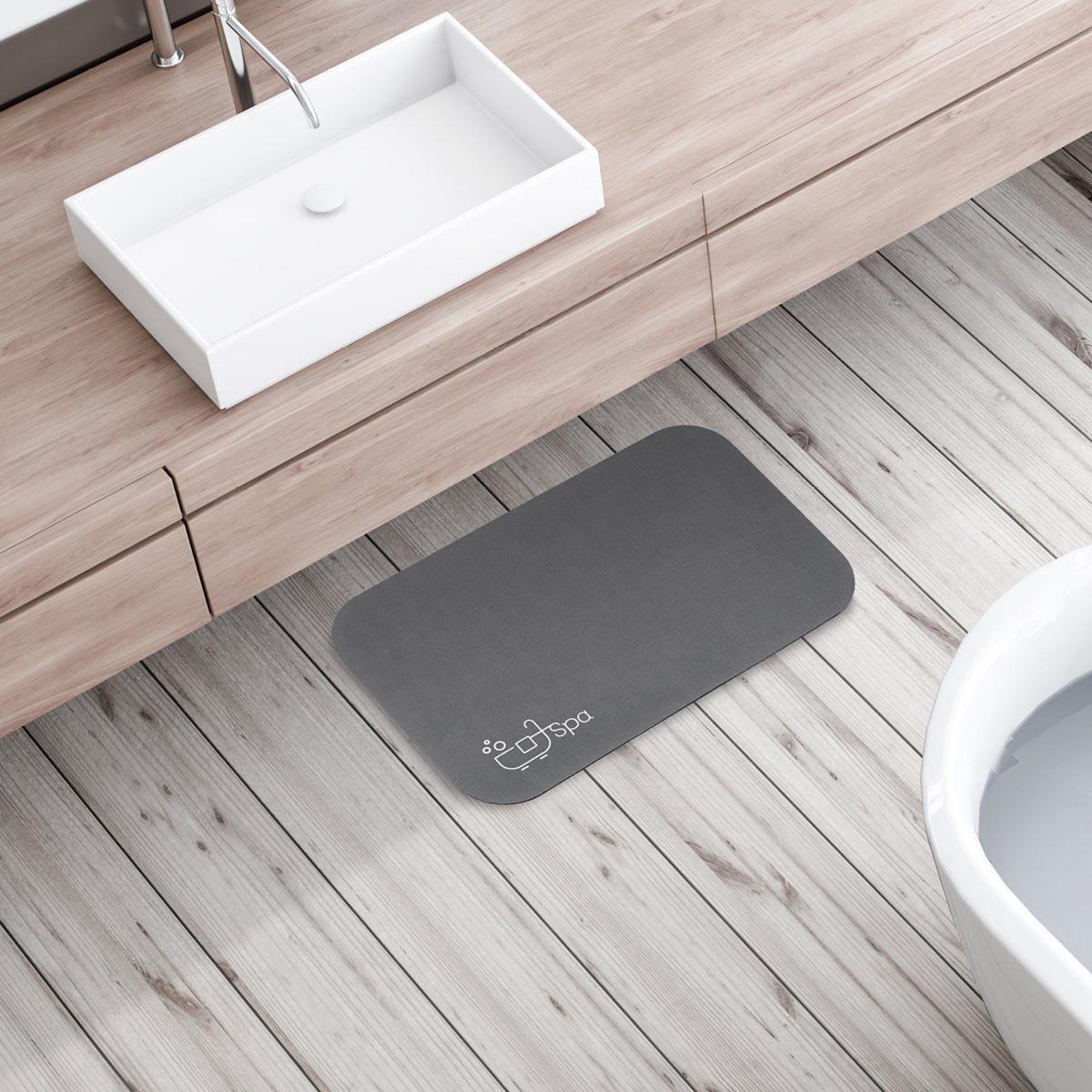 Kúpeľňová predložka Relax, 40 x 60 cm, tmavosivá