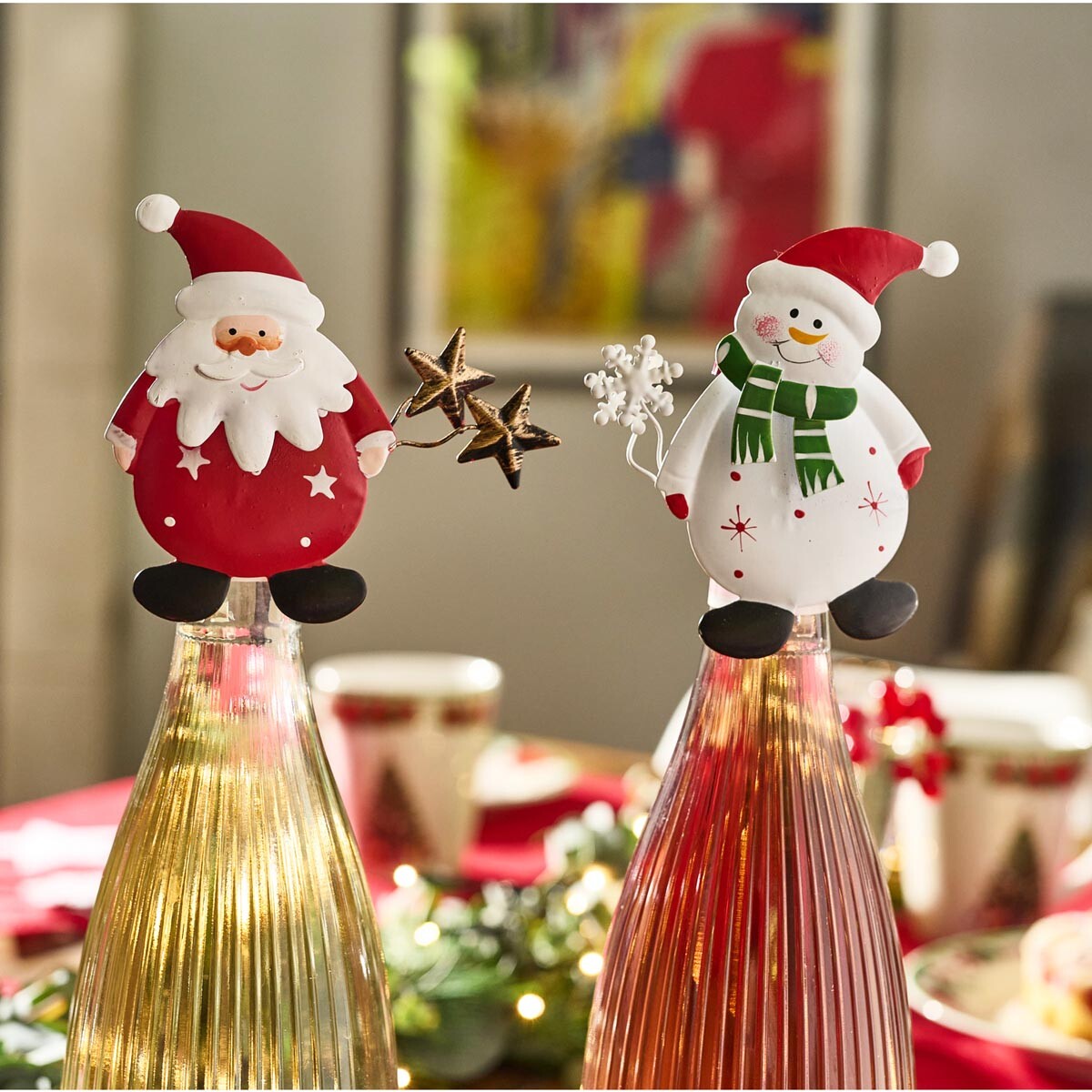 Dekorácia na fľašu Santa