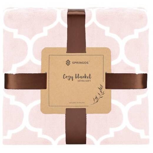 Plyšová deka 200x220cm - ružová marocká ďatelina