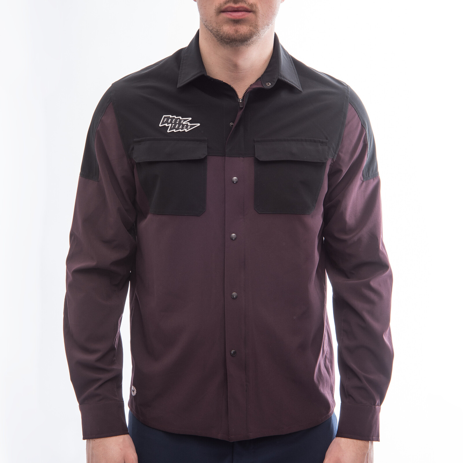 Fresh Trash Mens Rider Long Sleeve Shirt wine red/black Veľkosť: L 8592837091778