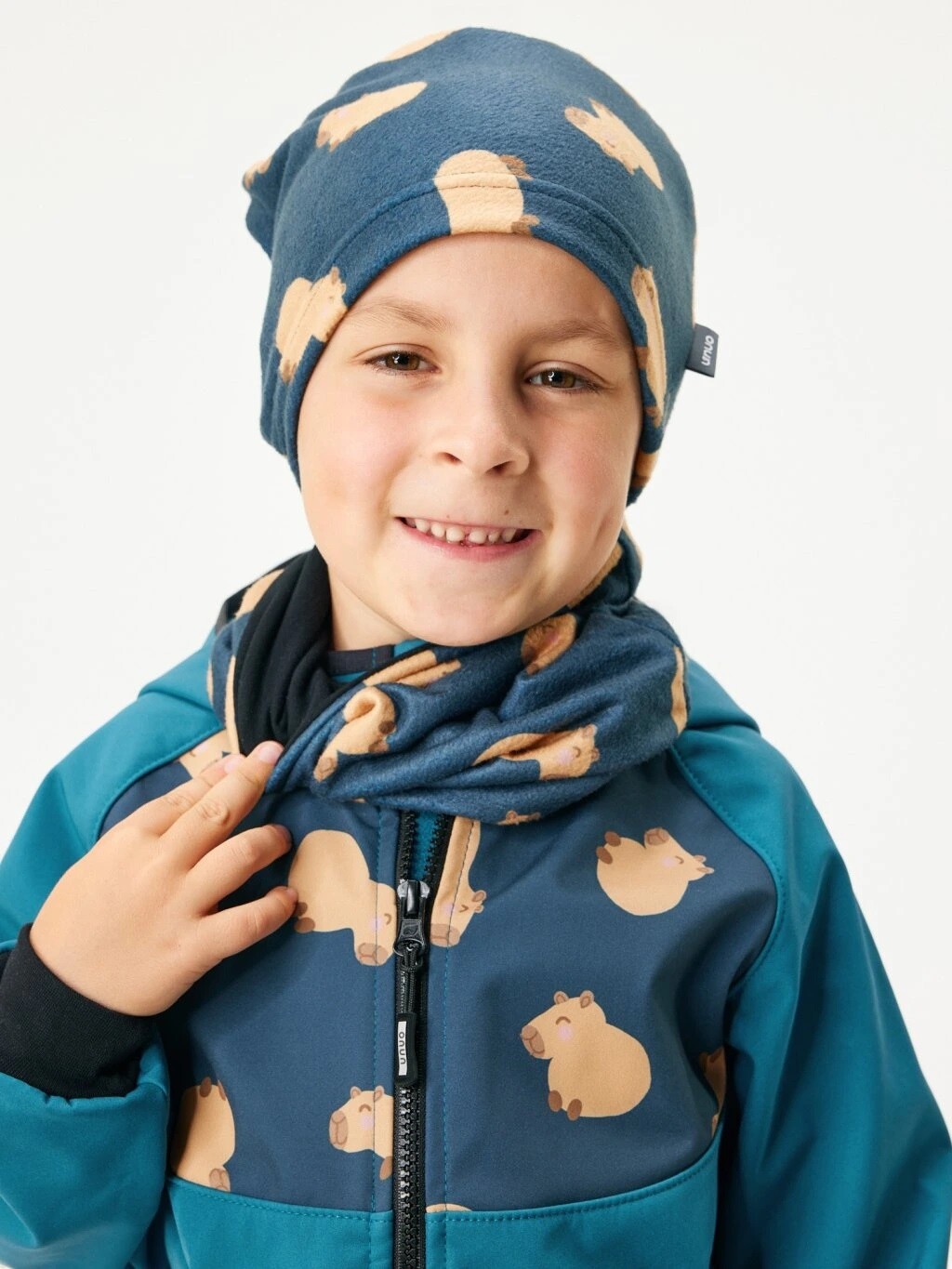 Unuo Unuo, Detský nákrčník z fleecu Basic, Kapybary 8596227161096