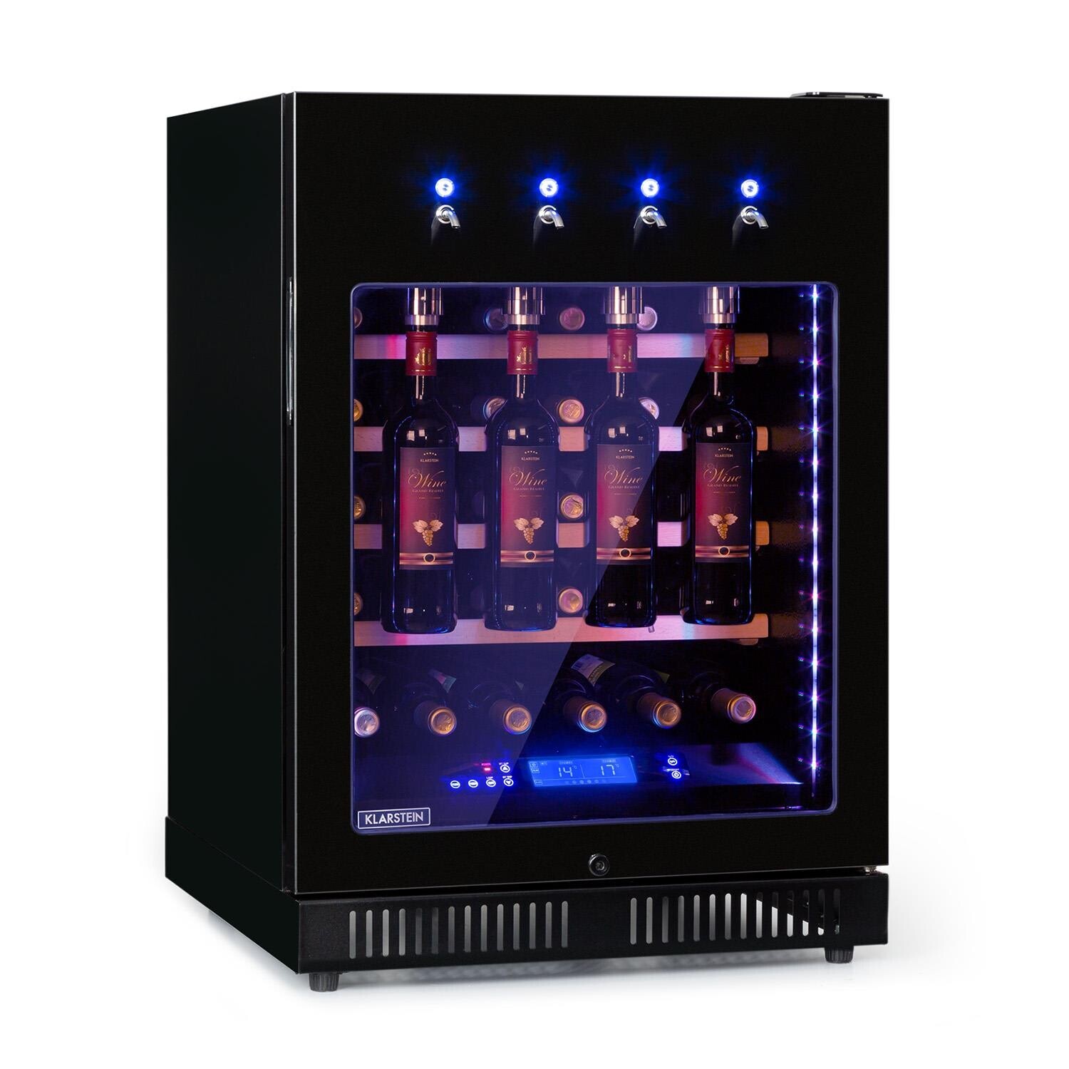 Klarstein First Class 36, chladnička na víno, 4 dispenser, 36 fliaš, 5-22°C, čierna
