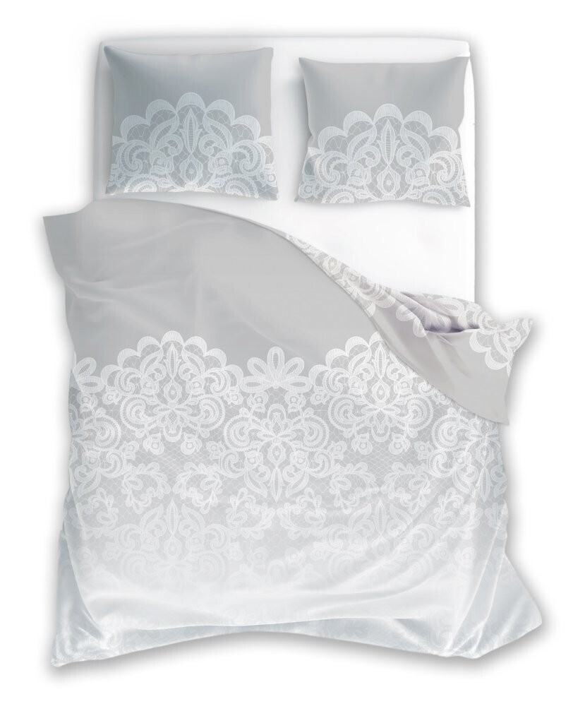 Bavlněné saténové povlečení Piano 002 140x200 cm + 70x90 cm šedé