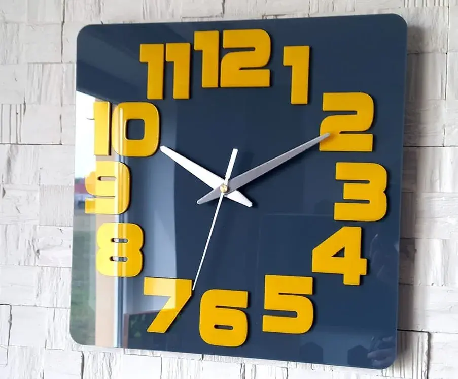 Nástěnné hodiny Logic 30 cm šedé/žluté