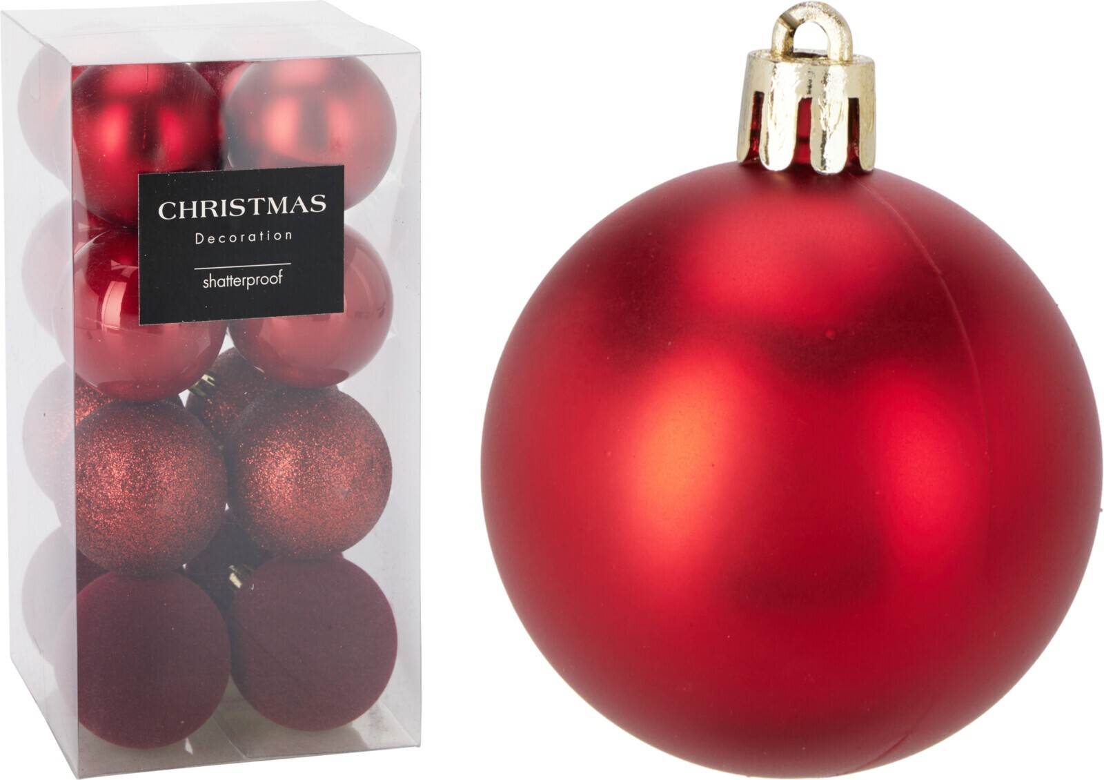 Sada 16 ks plastových vánočních baněk LULI 6 cm kaštanová