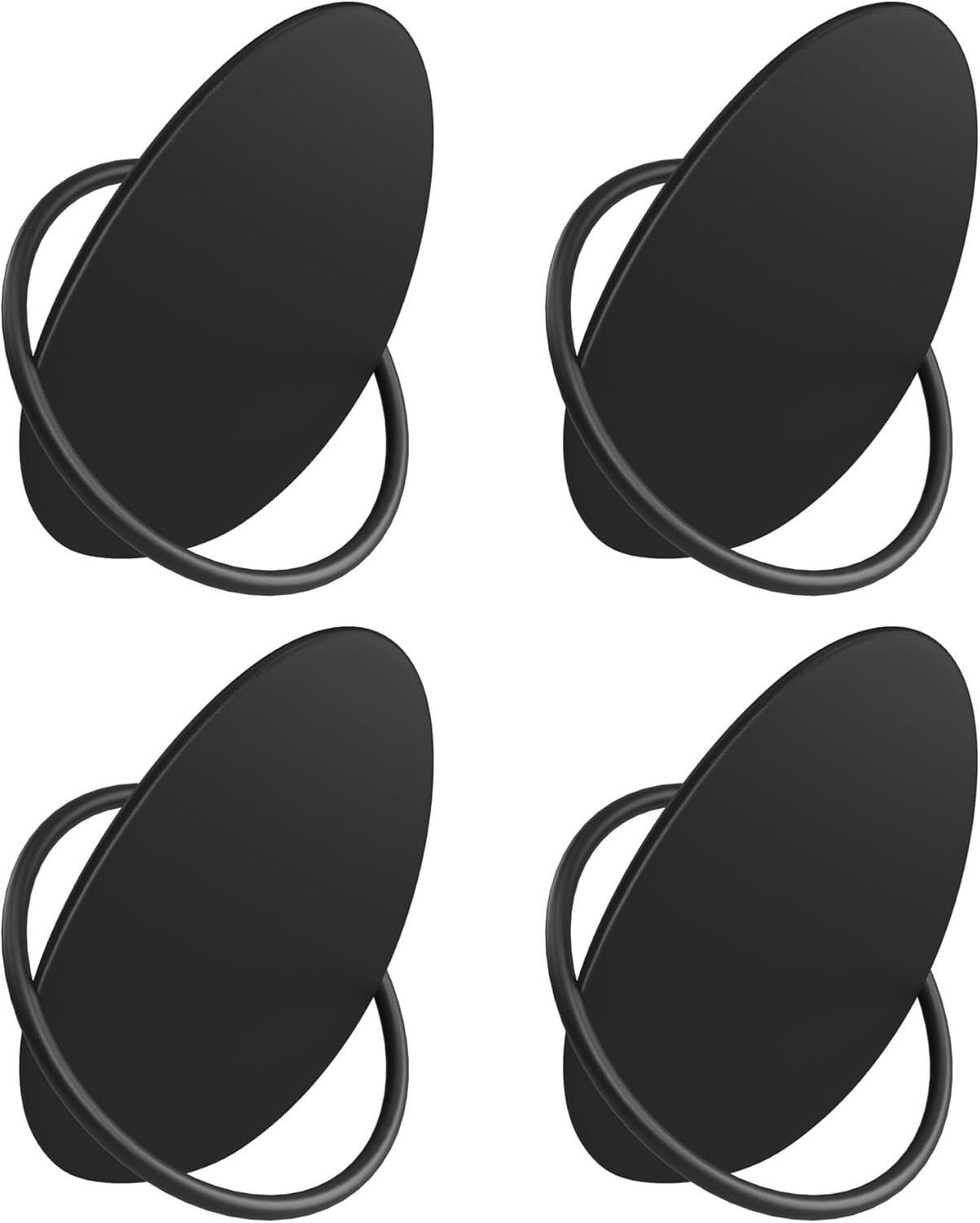 Sada 4 ks háčků na oblečení Ripple černá