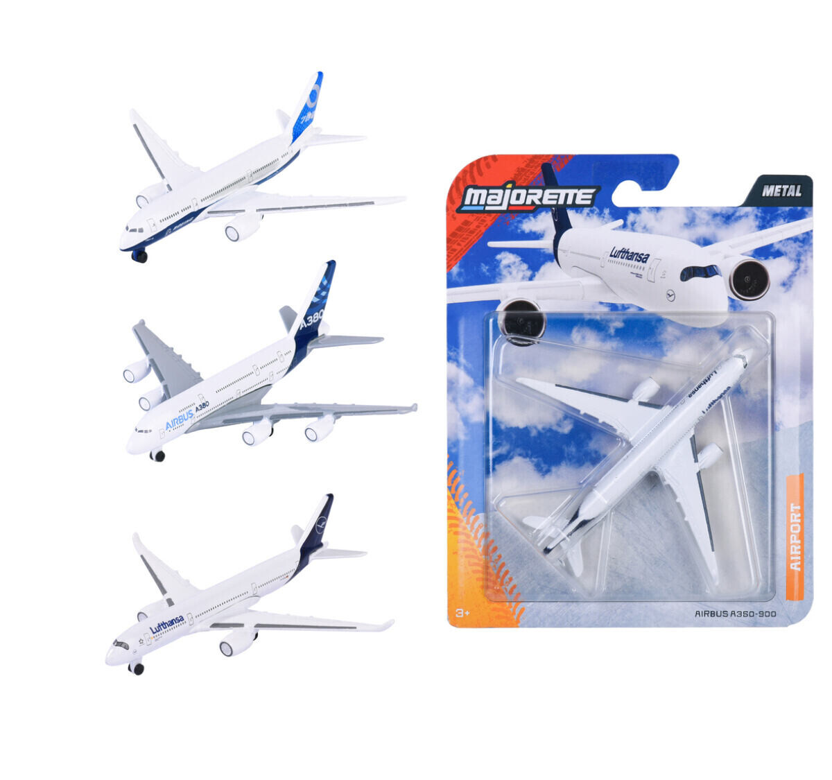 Majorette Lietadlo kovové 11 cm, 3 druhy