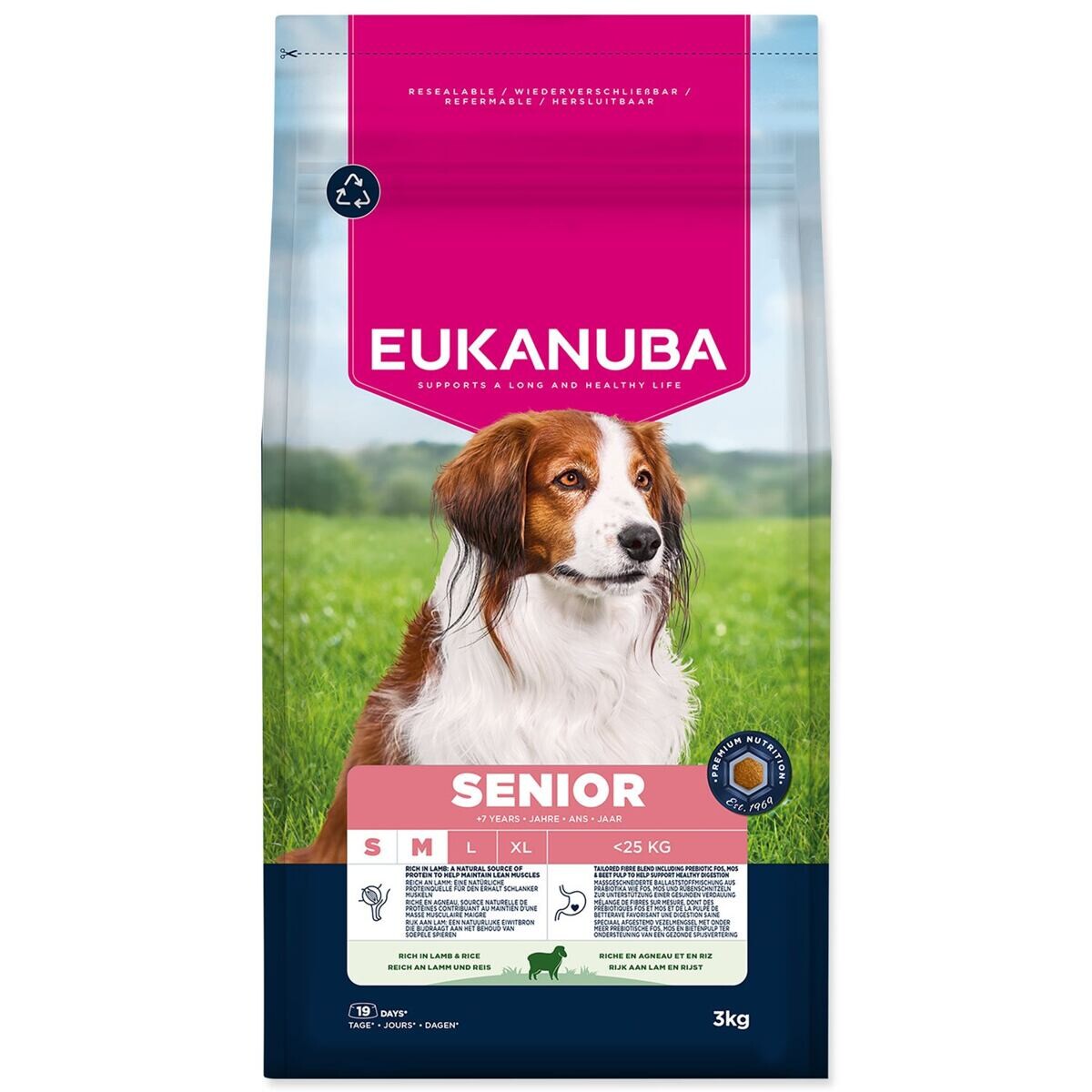 Krmivo EUKANUBA Senior Small and Medium rich in lamb 3 kg