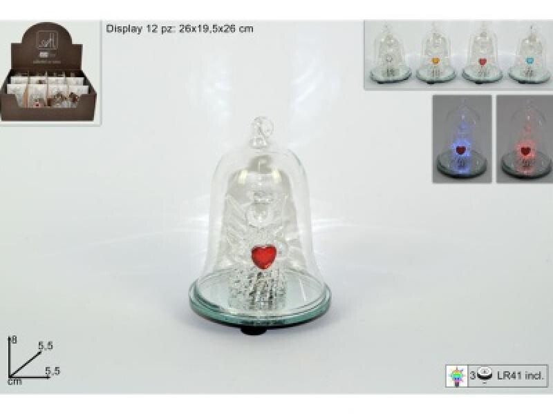 MAKRO - Zvonček s anjelom LED rôzne farby