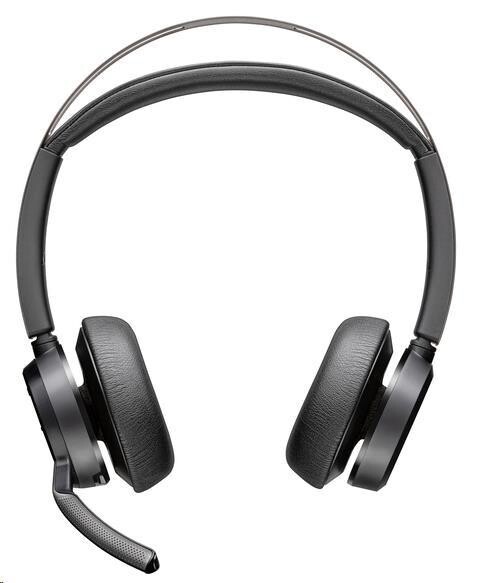 Poly Voyager Focus 2 bezdrôtová náhlavná súprava, USB-A/C adaptér, stereo, nabíjací stojan