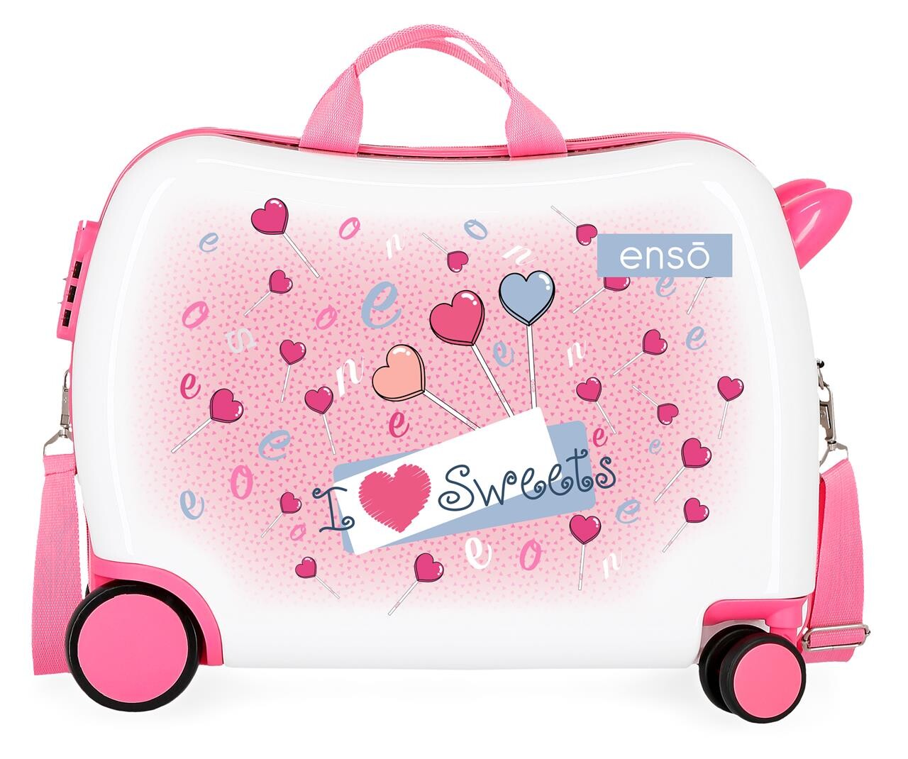 Detský kufor na kolieskach - odrážadlo - Enso Sweets