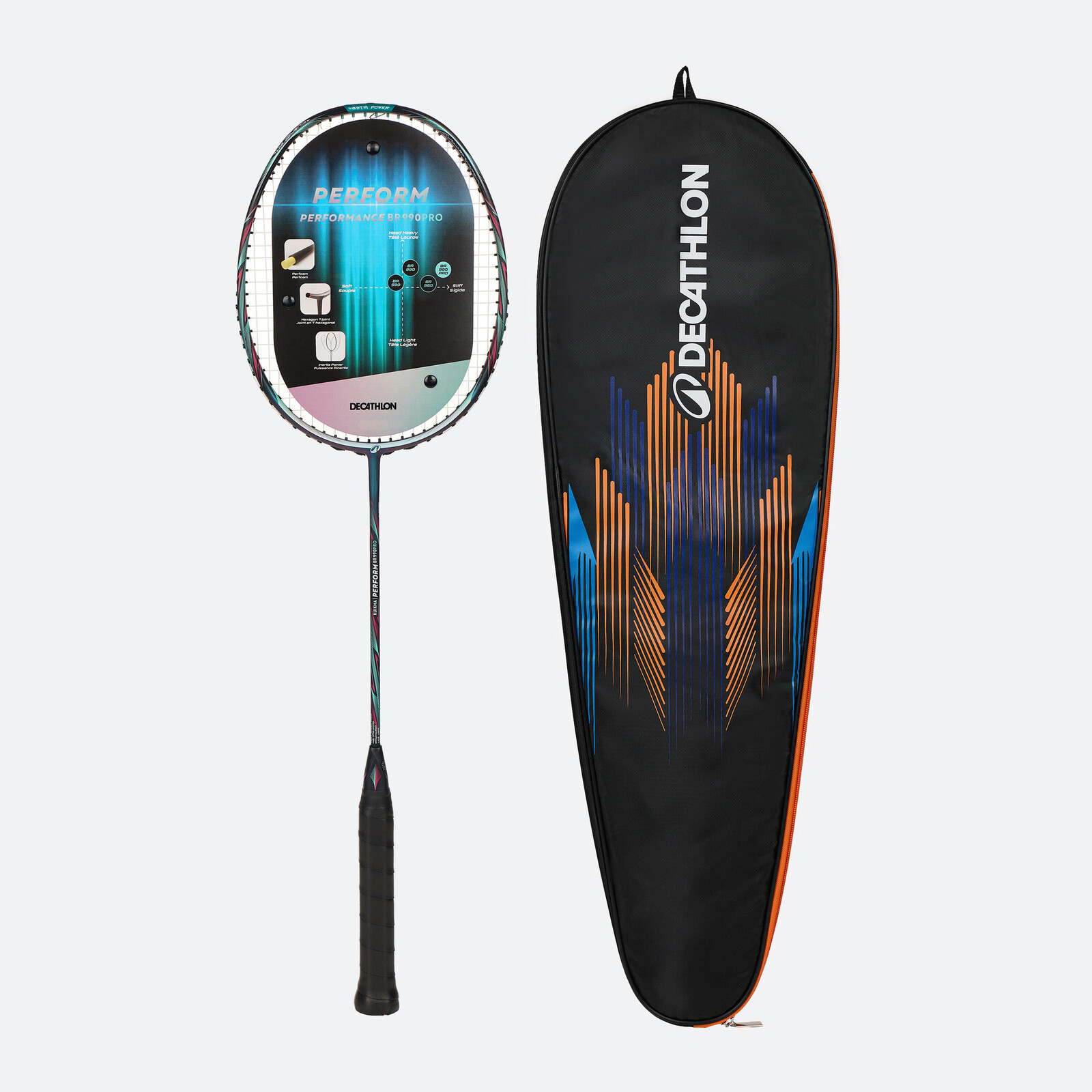 Bedmintonová raketa Perform 990 Pro s výpletom fialová