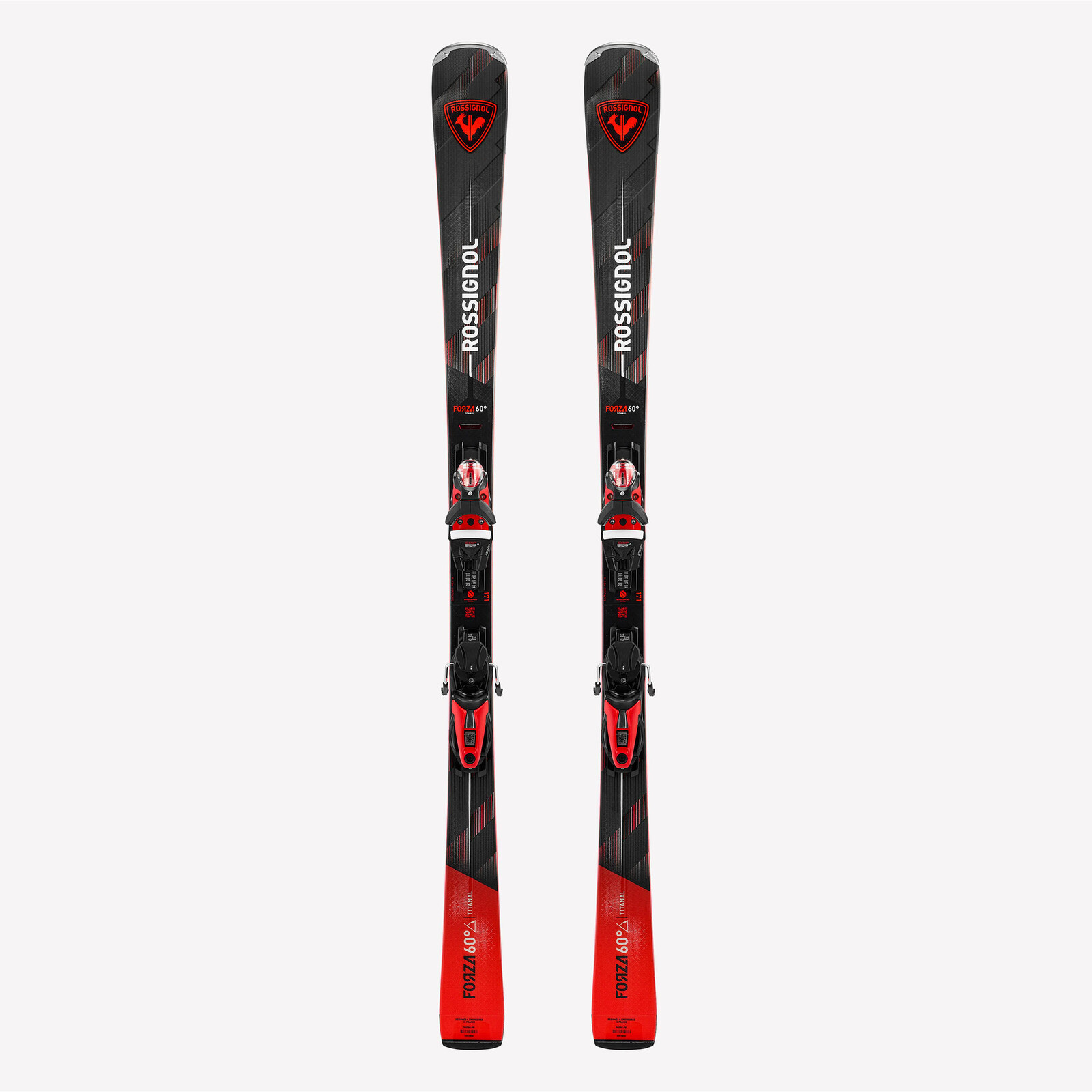 ROSSIGNOL Forza 60° výkonné zjazdové titánové lyže s viazaním červeno-čierne