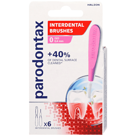 PARODONTAX Interdental brushes 0,4 mm medzizubná kefka veľkosť ISO 0 6 ks