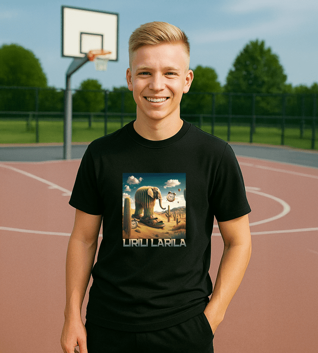 Lirili Larila tričko čierne - Italian Brainrot - 5XS (116)