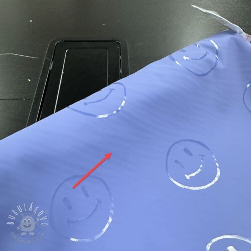 Látka na pršiplášť Happy faces purple II.trieda