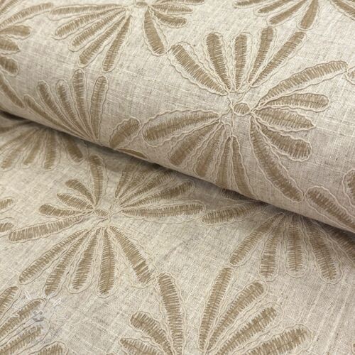 Viskóza s ľanom Desert flowers design A