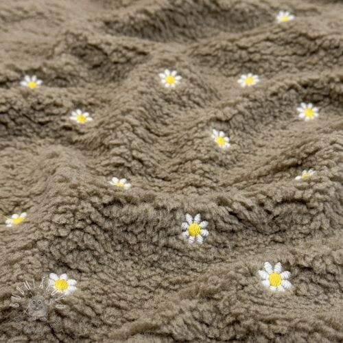 Kabátovina TEDDY EMBROIDERY Mini taupe