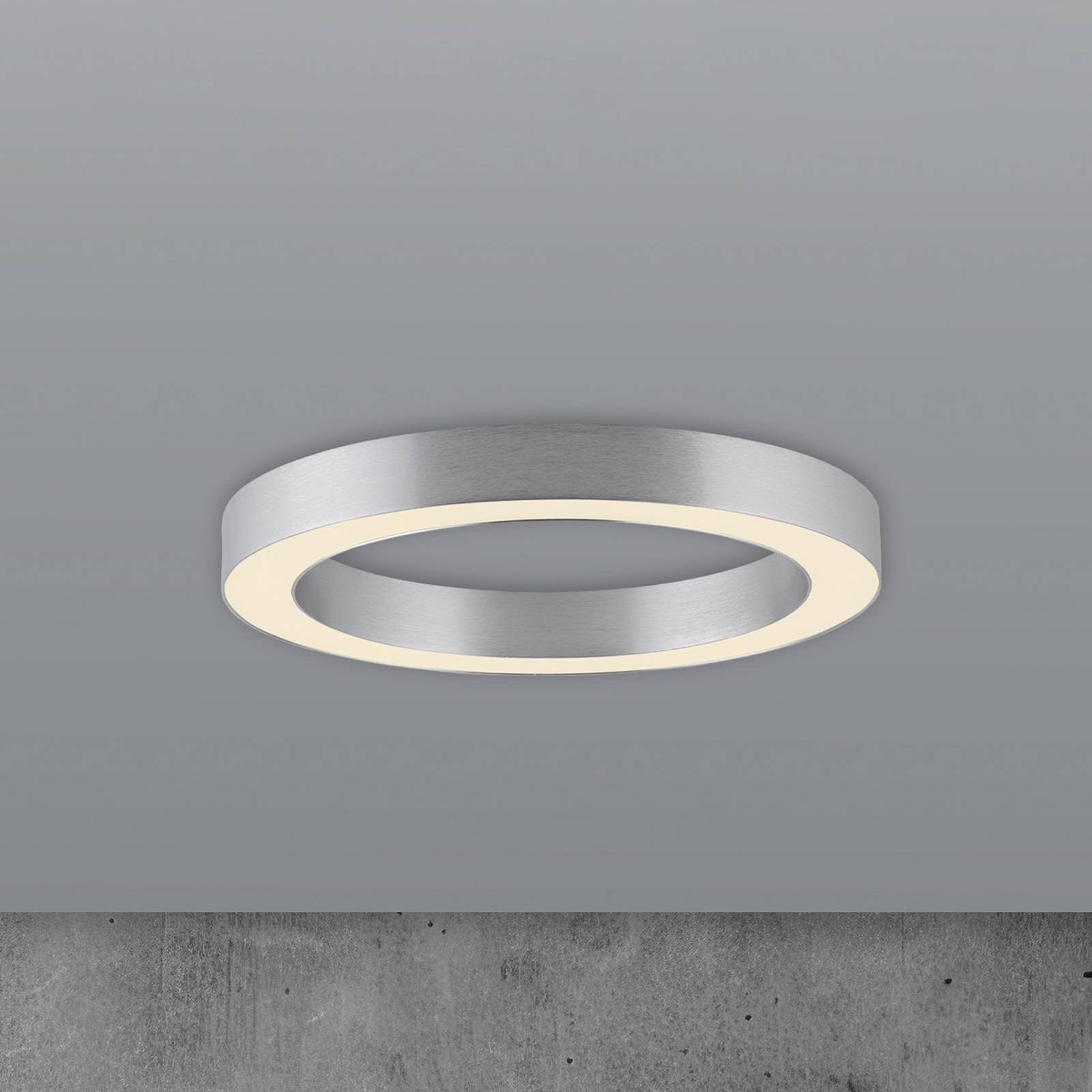 PURE stropné LED svetlo Lines, Ø 35 cm, strieborná farba, CCT