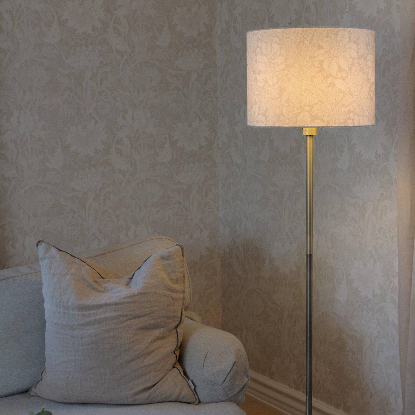 Stojacia lampa Amy, béžová/zlatá, výška 150 cm, textil, E27