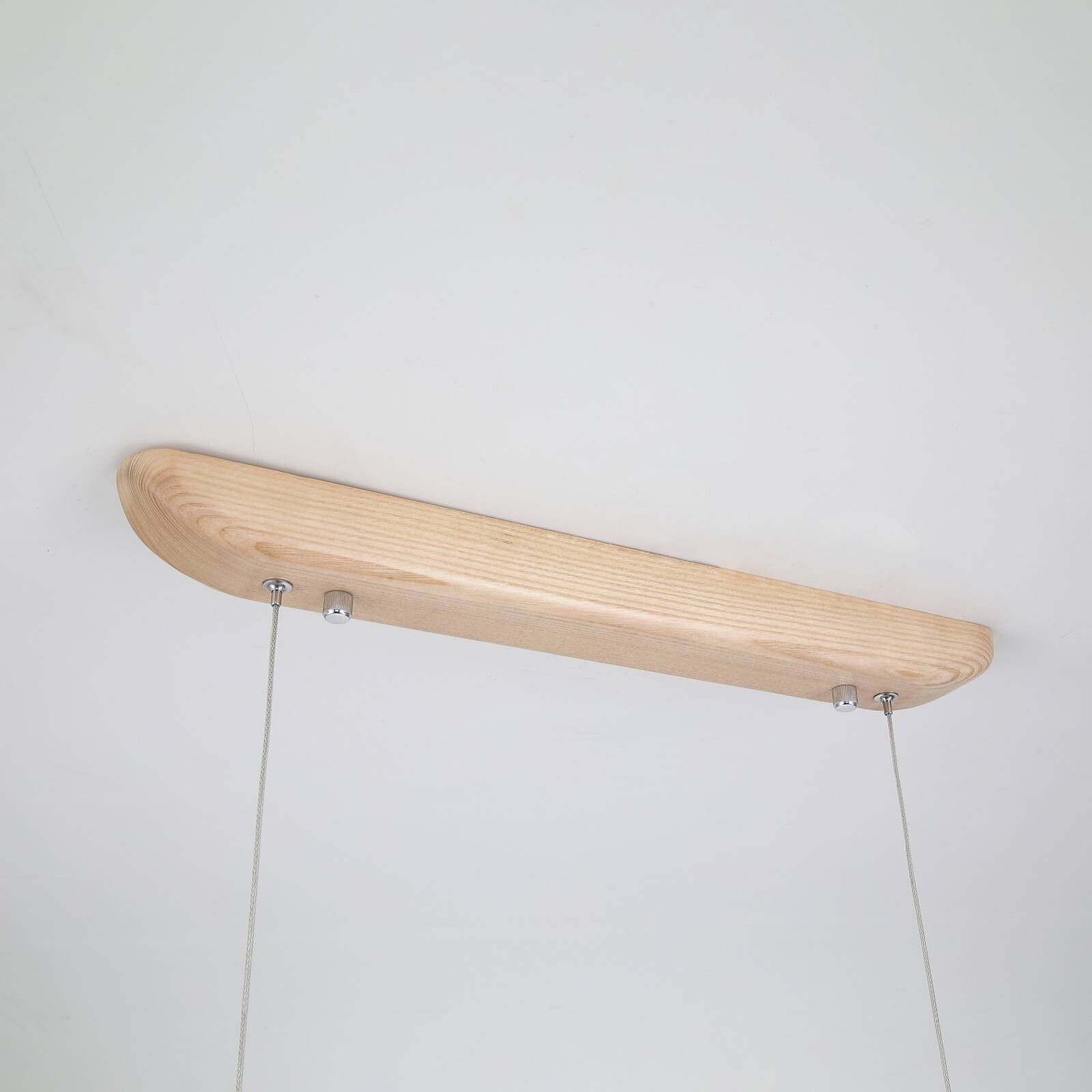 LED závesné svietidlo Kenzie, dĺžka 60 cm, svetlo hnedá, drevo, CCT